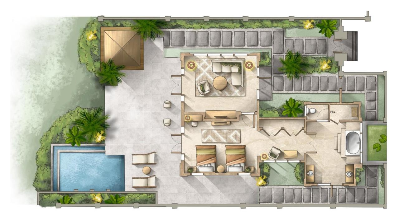 Villa mit 1 Schlafzimmer, 2 Einzelbetten und Meerblick